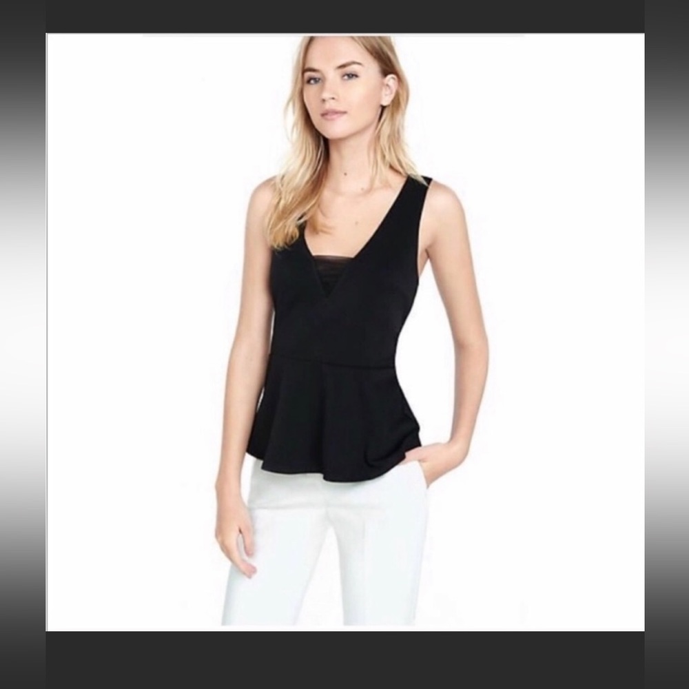 EXPRESS peplum tank, NWT, black, size S